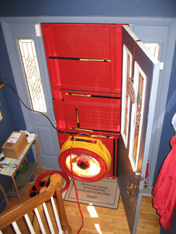 Blower door test for Steubenville homes
